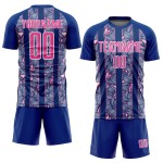 Royal Flowers Pink-Weiß Sublimation Uniform Fußballtrikot Custom Royal Flowers Pink-Weiß Sublimation Uniform Fußballtrikot Custom
