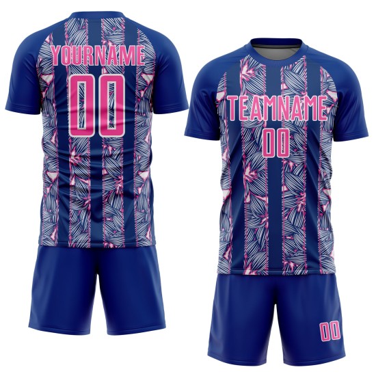 Royal Flowers Pink-Weiß Sublimation Uniform Fußballtrikot Custom Royal Flowers Pink-Weiß Sublimation Uniform Fußballtrikot Custom