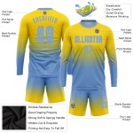 Uniform Fade Sleeve Lange Custom Blau Fußball Licht Jersey Mode Gold Sublimation Uniform Fade Sleeve Lange Custom Blau Fußball Licht Jersey Mode Gold Sublimation
