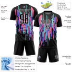 Uniform Fußball Jersey Custom Schwarz Weiß Geometrische Formen Sublimation Uniform Fußball Jersey Custom Schwarz Weiß Geometrische Formen Sublimation