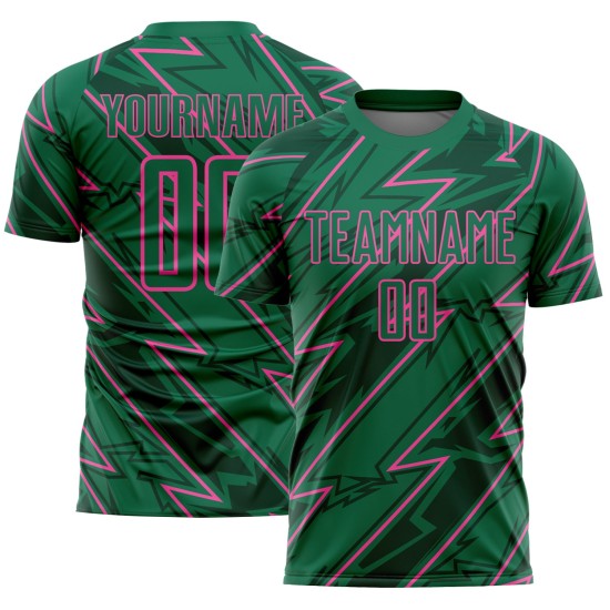 Uniform Kelly Sublimation Fußball Lightning Pink Grün Custom Jersey Uniform Kelly Sublimation Fußball Lightning Pink Grün Custom Jersey