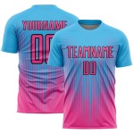 Custom Jersey Sublimation Rosa-Schwarz Blau Uniform Linien Fußball Himmel Custom Jersey Sublimation Rosa-Schwarz Blau Uniform Linien Fußball Himmel
