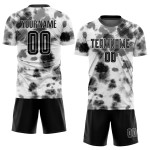 Schwarz-Weiß-Farbstoff benutzerdefinierte Uniform Fußball Jersey Sublimation Krawatte Schwarz-Weiß-Farbstoff benutzerdefinierte Uniform Fußball Jersey Sublimation Krawatte