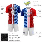 Weiß-Royal Fußball Figur Trikot Sublimation Uniform Custom Weiß-Royal Fußball Figur Trikot Sublimation Uniform Custom