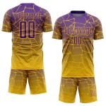 Jersey Fußball Sublimation Linien Benutzerdefinierte Gold Lila Uniform Jersey Fußball Sublimation Linien Benutzerdefinierte Gold Lila Uniform