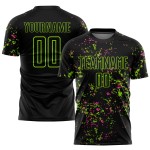 Abstrakte Jersey Uniform Kunst Fußball Neon Sublimation Grün-Pink Fragment Custom Schwarz Abstrakte Jersey Uniform Kunst Fußball Neon Sublimation Grün-Pink Fragment Custom Schwarz