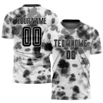 Schwarz-Weiß-Farbstoff benutzerdefinierte Uniform Fußball Jersey Sublimation Krawatte Schwarz-Weiß-Farbstoff benutzerdefinierte Uniform Fußball Jersey Sublimation Krawatte