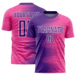 Uniform Rosa Sublimation Fußball Jersey Custom Gradient Lila-Weiß Pfeil Uniform Rosa Sublimation Fußball Jersey Custom Gradient Lila-Weiß Pfeil