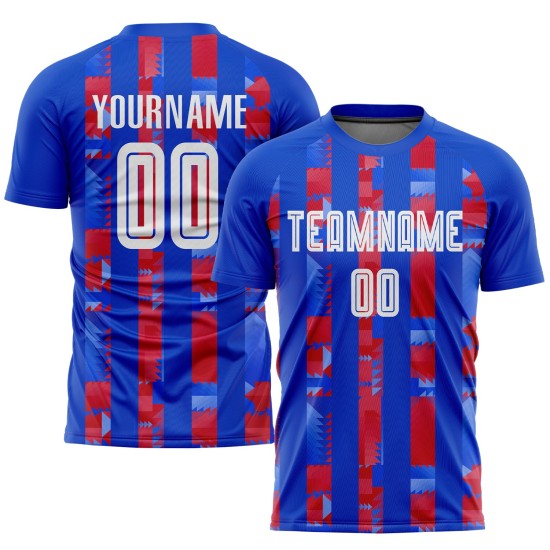 Trikot Uniform Custom Weiß-Rot Sublimation Fußball Home Royal Trikot Uniform Custom Weiß-Rot Sublimation Fußball Home Royal