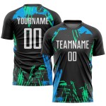 Weißlicht-Sublimationstrikot Uniform Blau Schwarz Custom Soccer Weißlicht-Sublimationstrikot Uniform Blau Schwarz Custom Soccer