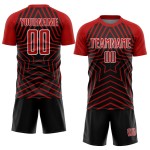 Stars Soccer Schwarz Sublimation Trikot Uniform Rot-Weiß Custom Stars Soccer Schwarz Sublimation Trikot Uniform Rot-Weiß Custom