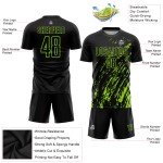 Jersey Custom Schwarz Fußball Neon Uniform Sublimation Grün Jersey Custom Schwarz Fußball Neon Uniform Sublimation Grün