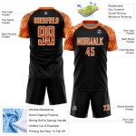 Custom Bay Fußballuniform Sublimationstrikot Orange-Weiß Afrikanisches Muster Schwarz Custom Bay Fußballuniform Sublimationstrikot Orange-Weiß Afrikanisches Muster Schwarz