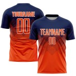 Navy Sublimation Jersey Uniform Custom Orange-Weiß Fußball
