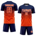 Navy Sublimation Jersey Uniform Custom Orange-Weiß Fußball