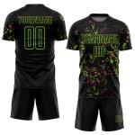 Abstrakte Jersey Uniform Kunst Fußball Neon Sublimation Grün-Pink Fragment Custom Schwarz Abstrakte Jersey Uniform Kunst Fußball Neon Sublimation Grün-Pink Fragment Custom Schwarz