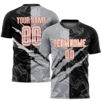 Weiß Fußball Muster Jersey Sublimation Grau-Orange Scratch Custom Graffiti Uniform Schwarz Weiß Fußball Muster Jersey Sublimation Grau-Orange Scratch Custom Graffiti Uniform Schwarz