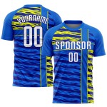 Marineblau-Gold Royal Sublimation Uniform Trikot Weiß Fußball Custom Marineblau-Gold Royal Sublimation Uniform Trikot Weiß Fußball Custom