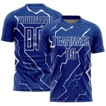 Sublimation Fußball Lightning Royal Trikot Uniform Custom Weiß Sublimation Fußball Lightning Royal Trikot Uniform Custom Weiß