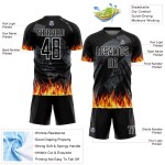 Benutzerdefinierte Sublimation Flamme Jersey Rot-Gold Uniform Fußball Schwarz Benutzerdefinierte Sublimation Flamme Jersey Rot-Gold Uniform Fußball Schwarz