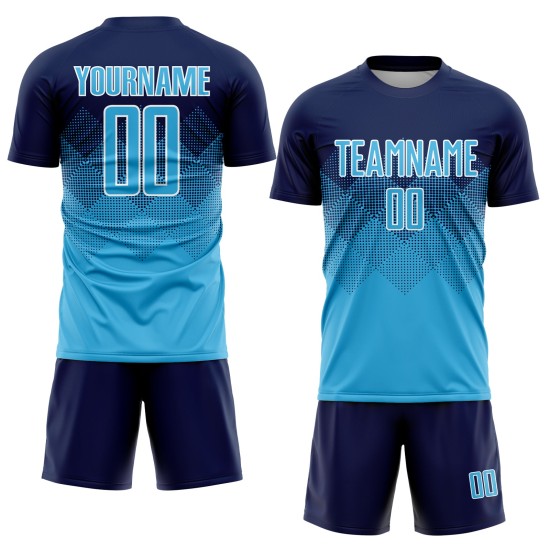 Sublimation Custom Navy Blau-Weiß Uniform Fußball Sky Trikot Sublimation Custom Navy Blau-Weiß Uniform Fußball Sky Trikot